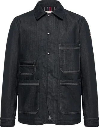 Moncler Moncler Haderu Denim Shirt Jacket, Men, Blue, Size: 0