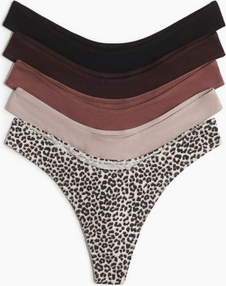 H&M 5er-Pack Baumwolltangas - Beige