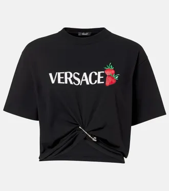 【関税＆送料込み】Versace 'Strawberry Patch' T-Shirt Versace Strawberry Garden Silk Twill Informal Shirt | Neiman