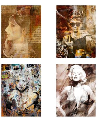 Ready2HangArt Ready2hangart Divas 4Pc Canvas Wall Art Set