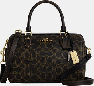 Coach Womens Rowan Satchel Bag In Loved Signature Canvas With Charms - Brown - One Size