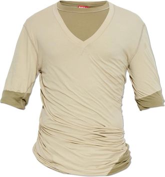 Diesel T-Moody-Plain T-shirt - Heren - T-shirts - Groen - L - Katoen - Tops