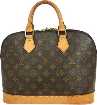 Louis Vuitton Alma Handbag Monogram Canvas Brown Canvas Handbag (Pre-Owned)