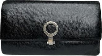 Bulgari Pre-owned Leren Portemonnee - Dames - Vintage Accessoires - Zwart - ONE Size - Leer - Vintage