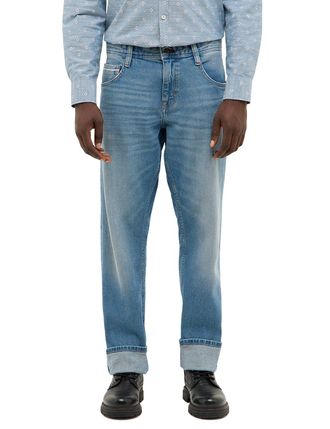 Mustang Straight-Jeans MUSTANG Herren Style Denver Straight, Herren, Gr. 34, L&auml;nge 32, 433 mittelblau, Denim/Jeans, 96% Baumwolle, 3% Polyester, 1% Elasthan, 