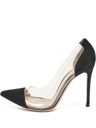 Gianvito Rossi pre-owned 100mm transparent-panel pumps - Black
