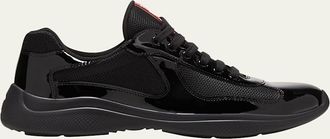 Prada Mens Americas Cup Patent Leather Sneakers