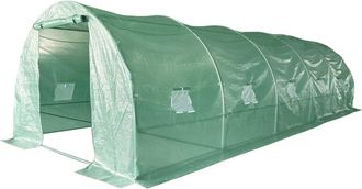 Habitat & Jardin Invernadero t&uacute;nel con 6 ventanas de polipropileno verde 12 m&sup2;