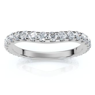 Pompeii3 5/8Ct Curved Diamond Wedding Anniversary Matching Band 14k Gold Ring Lab Grown