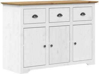 vidaXL Vidaxl - Aparador bodo madera maciza pino blanco y marrón 115,5x44x80 cm