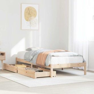 vidaXL Vidaxl - Estructura De Cama Sin Colch&oacute;n Madera Maciza De Pino 90x200 Cm