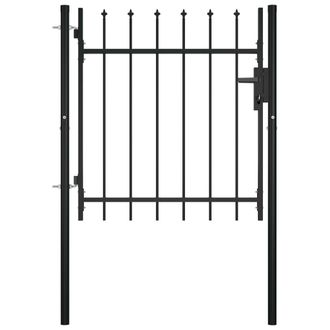 Berkfield Home Door Fence Gate with Spear Top 100x75 cm in Black