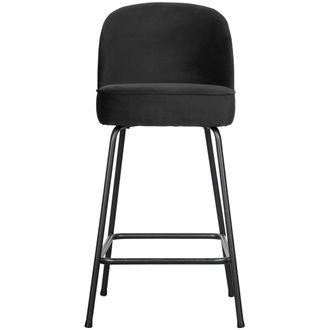 Woood Taburete de bar de terciopelo h65cm - negro
