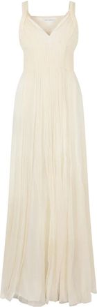 Alberta Ferretti Elegante Lange Jurk - Dames - Avondkleed - Wit - 2XL - Kleedjes