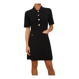 Fracomina Kleedjes, Dames, Zwart, M, Polyester, Polo