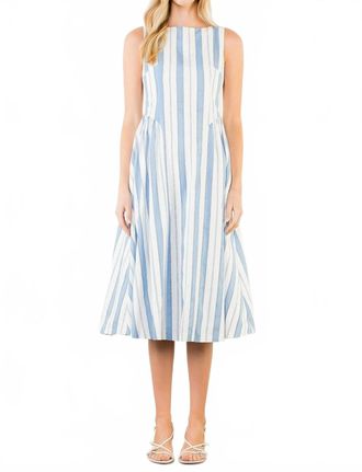 THML Clothing Perfect Striped Midi Dress In Blue