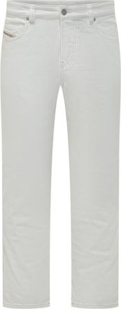 Diesel White Straight Mid Rise Jeans