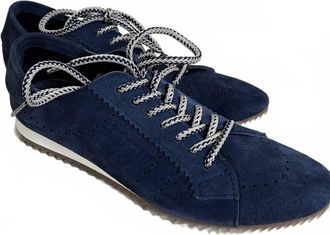 Pedro Garcia Womens Suede Cowhide Sneaker In Marina