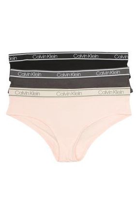 Calvin Klein Comfort Mid Rise Hipster - Pack of 3 in Blck /Nymphs T at Nordstrom Rack, Size X-Large