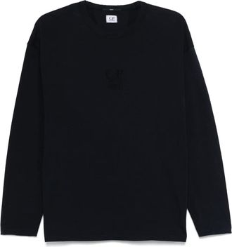 C.P. Company T-shirt con logo ricamato - Blu