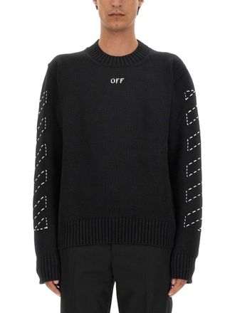 Off-white Regular Fit Jersey With Distinctive Logo And Textured Detailing