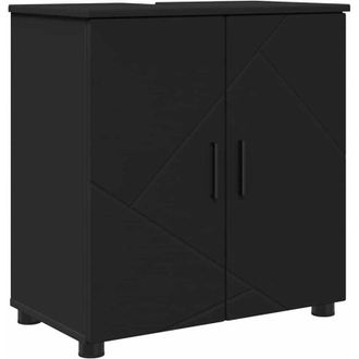 vidaXL Bathroom Cabinet Black 61 x 35 x 64 cm Engineered wood & Metal vidaXL