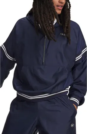 Under Armour UA Icon Oversize Water Repellent Half Zip Hoodie in Midnight Navy at Nordstrom, Size Xx-Large
