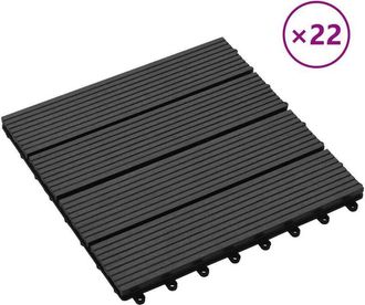 vidaXL Vidaxl - Baldosas De Porche De Wpc 30x30 Cm 2 M&sup2; Negro 22 Unidades