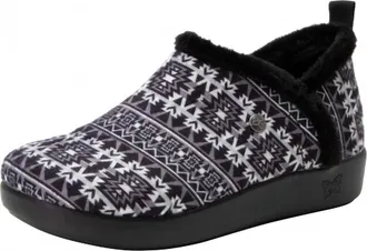 Alegria Womens Cozee Santa Fe Slippers In Grey/black