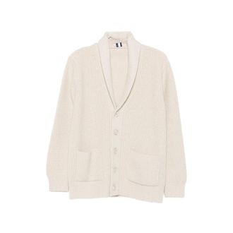 Fedeli Ribbed-knit Shawl-collar Cardigan