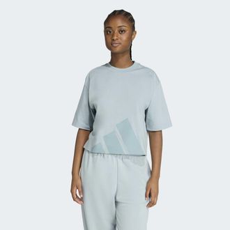 adidas T-Shirt ADIDAS SPORTSWEAR ESSENTIALS BIG LOGO BOYFRIEND, Damen, Gr. XXL, wonder sage, gr&uuml;n earth, Obermaterial: 100% Baumwolle, normal, Rundhals, Shir