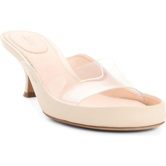 Chlo&eacute; Junie Kitten Heel Mule in Soft Ivory at Nordstrom, Size 10.5Us