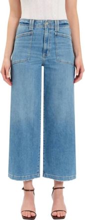 Daze Valley Girl Wide Leg Ankle Jeans In Blue
