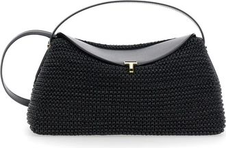 Toteme Handbags, female, Black, Size: ONE SIZE Woven Leather Handheld Shoulder Bag
