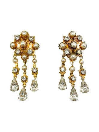 Dior 1950s Renaissance crystal earrings - Gold