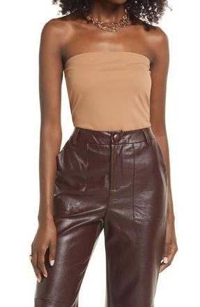 Open Edit Jersey Tube Top in Tan Smoke at Nordstrom Rack, Size Small