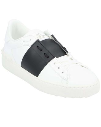 Valentino Womens Calfskin Leather Open Sneaker, Never Worn (Authentic Pre- Loved)