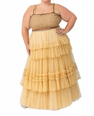 Bl^nk London Zeena Maxi Dress - Plus In Warm Beige