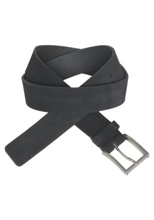 HUGO BOSS Lederg&uuml;rtel HUGO Mirto_Sz35, Herren, Gr. 11,5, schwarz, Leder, unifarben, G&uuml;rtel Lederg&uuml;rtel, aus Veloursleder mit Logo-Gravur auf der Dornschliesse