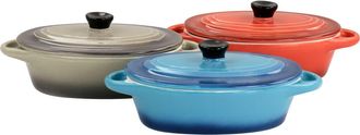 Crock-pot Wexford 3 Piece 6.7oz Stoneware Mini Oval Casserole Set in Blue at Nordstrom