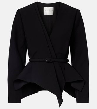 Roland Mouret Asymmetric draped cr&ecirc;pe blazer