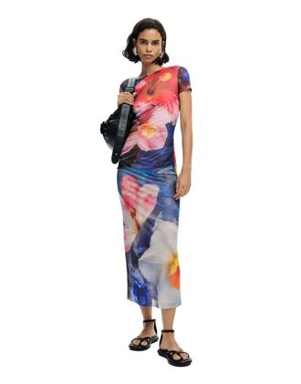 Desigual vestito senza maniche stampato multicolore