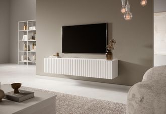 Selsey Selsey - Mueble Tv Telire 140 Cm Blanco Con Frontal Laminar
