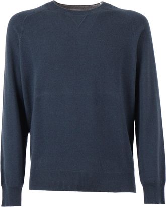 Kangra Cashmere Crew Neck Hammer Sweatshirt With Triangle Cover-Ups
