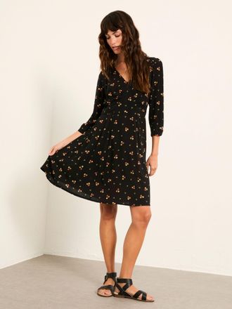 Fat Face FatFace Anya Black Ditsy Pop Regular Dress