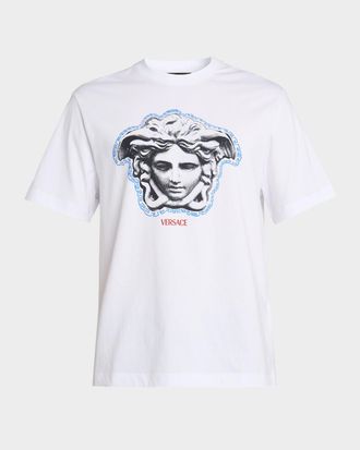 Versace Mens Sculptural Medusa Cotton Jersey T-Shirt