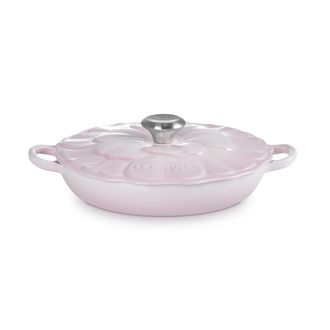 LE CREUSET Low Pan with Lid Fiore Evo 26 cm Shell Pink