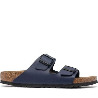 Birkenstock Sliders, male, Blue, 7 UK, Arizona Soft Footbed Sandals