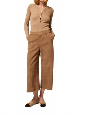 SPRWMN Suede Culotte Pant In Taupe