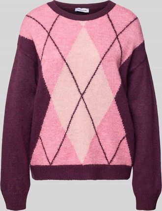 More & More More & More Relaxed Fit Pullover in Strick-Optik in Bordeaux, Größe 34